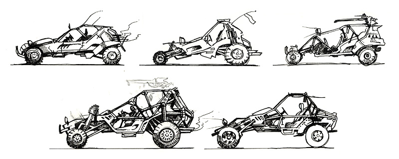 Vehicle design thumbnail sketches