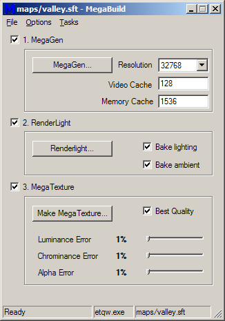 MegaBuild main window